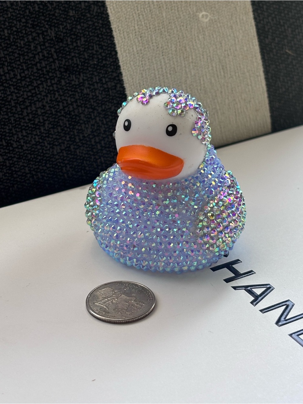 Embellished Sparkle Rubber Duck - Iridescent Purple & White *jeep duck*